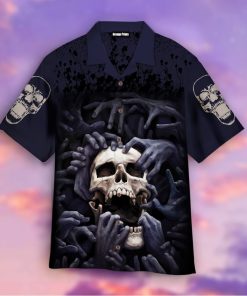 Skull Casual Button Down Hawaiian Shirt