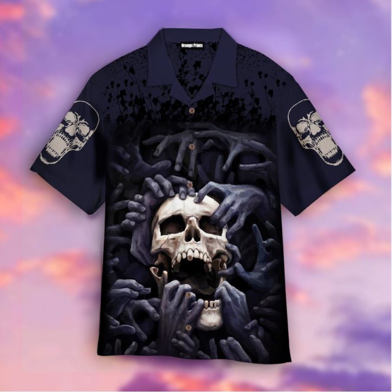 Skull Casual Button Down Hawaiian Shirt