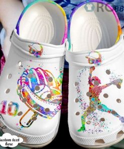 Softball Personalized Colourful Girl Crocs Crocband Clog