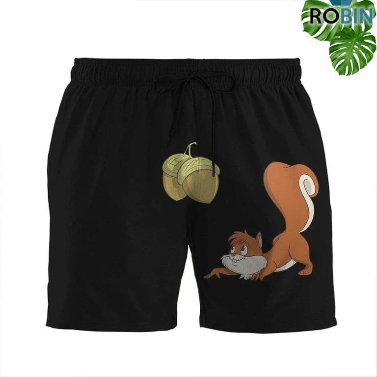 Squirrel Sneak Up To Nuts Beach Shorts Swim Trunks