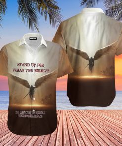 Stand Up For What You Believe Casual Button Down Short Sleeve Button Shirt