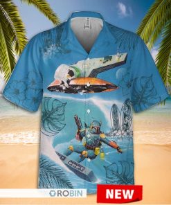 Star Wars Mandalorian Surfing Aloha Shirt
