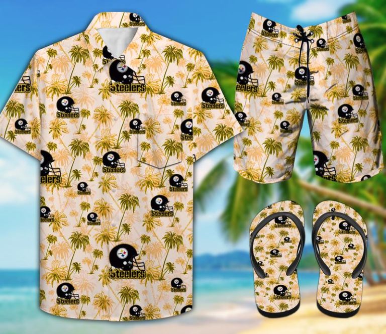 Pittsburgh Steelers Hawaii Shirt and Shorts Flip Flops
