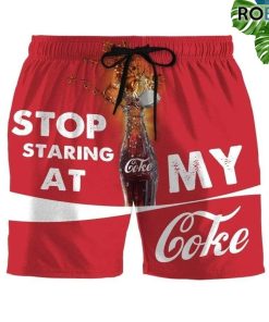 Stop Staring At My Coke Beach Shorts Swim Trunks