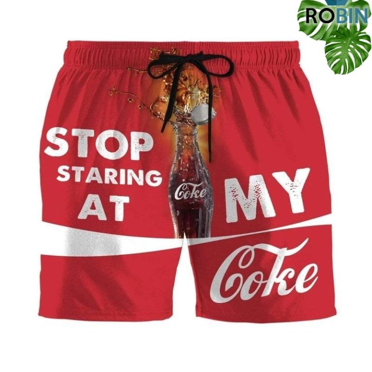 Stop Staring At My Coke Beach Shorts Swim Trunks