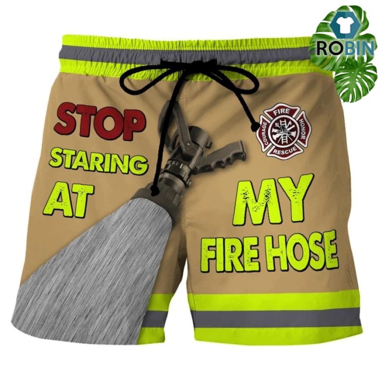 Stop Staring At My Fire Hose Swim Trunks
