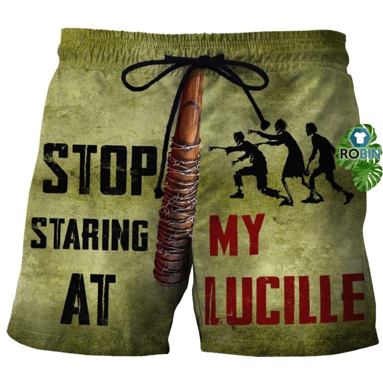 Stop Staring At My Luci Swim Trunks