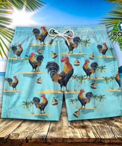 Strong Chicken Seamless Pattern Hawaiian Short