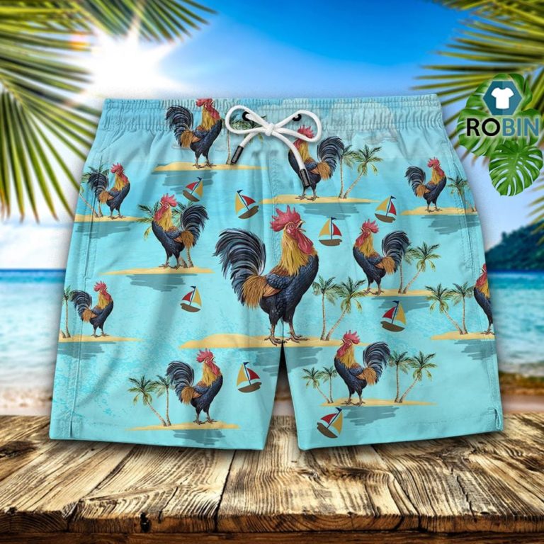 Strong Chicken Seamless Pattern Hawaiian Short