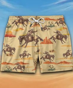 Strong Cowboy Seamless Pattern Hawaiian Short