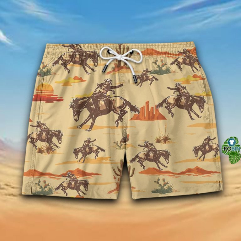 Strong Cowboy Seamless Pattern Hawaiian Short