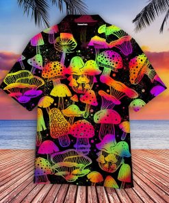 Stunning Mushroom Trippy Casual Button Down Short Sleeve Button Shirt