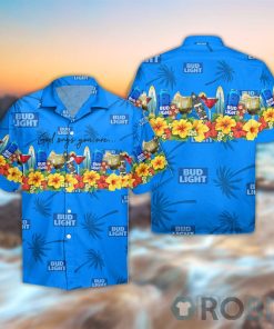 Summer Bud Light Button Shirt And Shorts Set