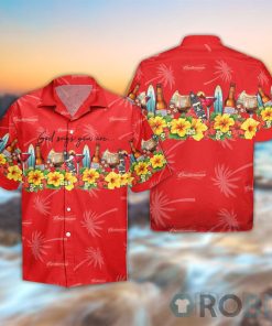 Summer Budweiser Button Shirt And Shorts Set
