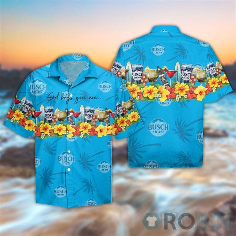 Summer Busch Light Button Shirt And Shorts Set