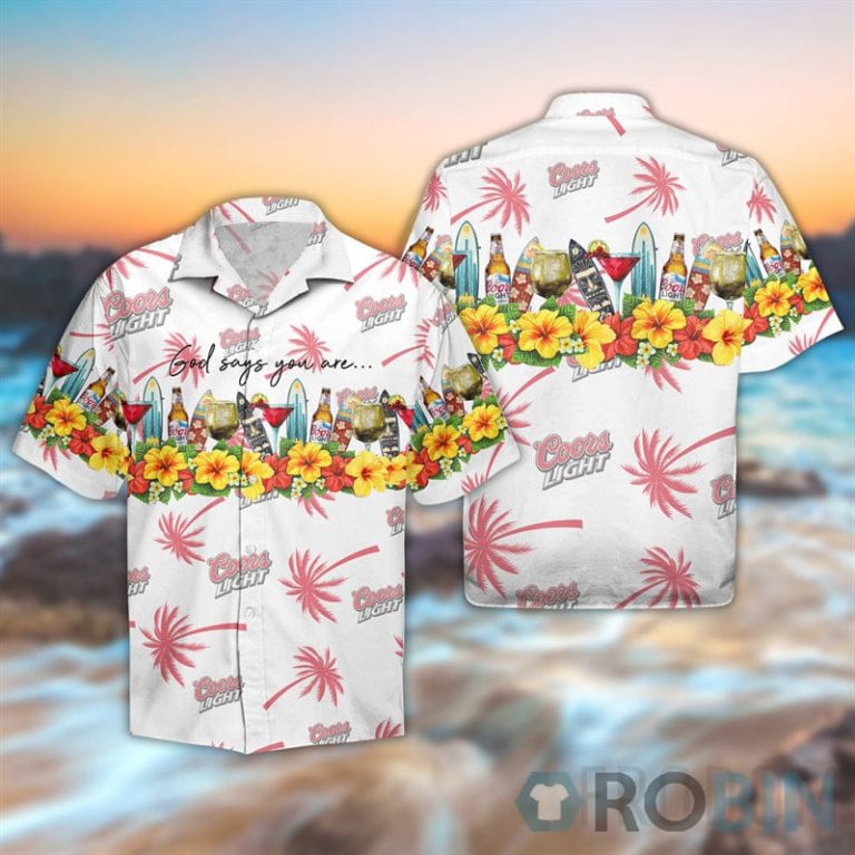 Summer Coors Light Button Shirt And Shorts Set