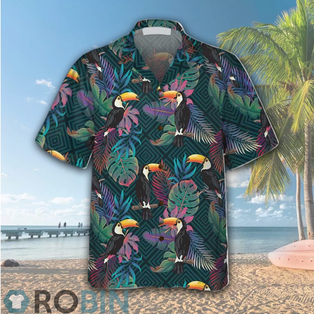 Summer Exotic Pattern With Toucan Bird Hawaiian Shirt - RobinPlaceFabrics