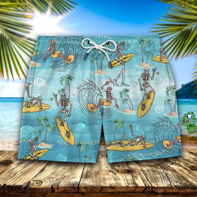Surfing Skull Hawaiian Short