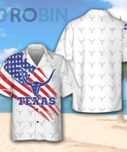Texas Flag Longhorn Pattern Hawaiian Shirt