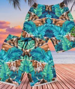 Texas Longhorn Cattle Shorts Tx Longhorn Cattle Lovers Hawaiian Shorts