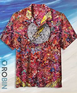 The Flash Logo Vintage Hawaiian Shirt The Flash Logo Vintage Hawaiian Shirt