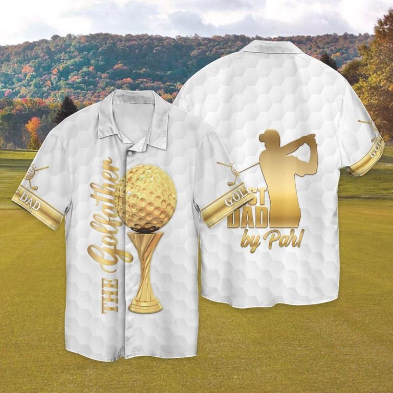 The Golffather Gold Casual Button Down Short Sleeve Button Shirt