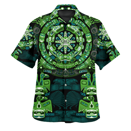 The Mayan Calendar Green Color Northwest Pacific Native American Casual ...