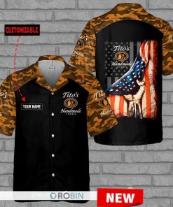 Tito’s Handmade US Flag Custom Name Hawaiian Shirt