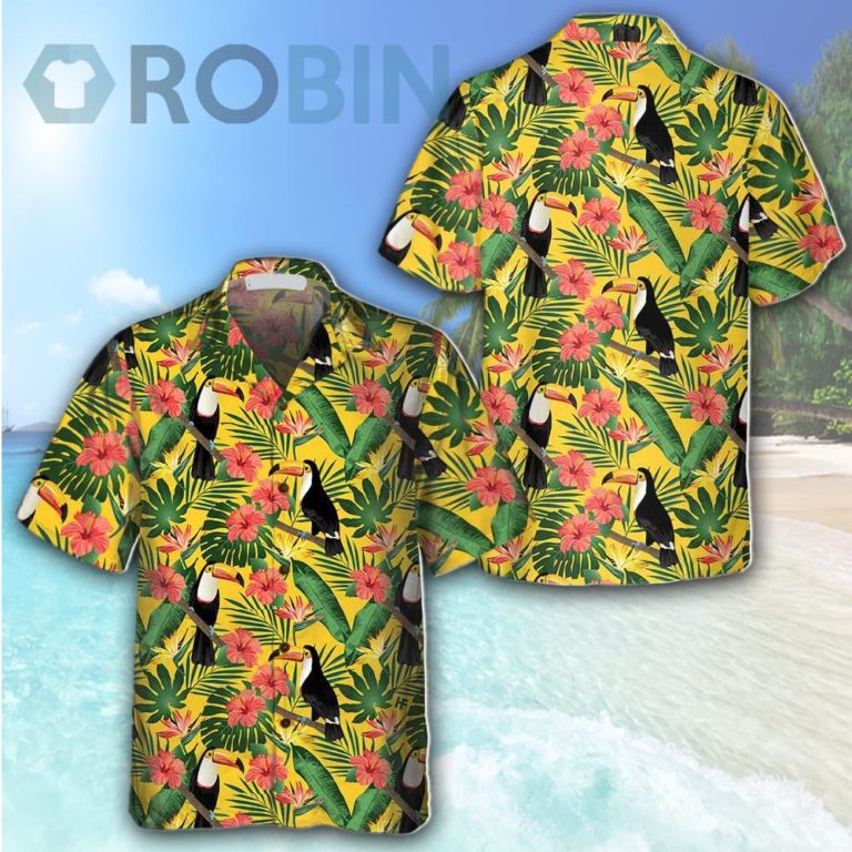 Toucan Birds And Palm Leaves Hawaiian Shirt