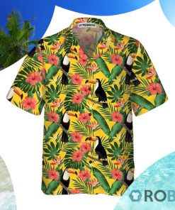 Toucan Birds And Palm Leaves Hawaiian Shirt