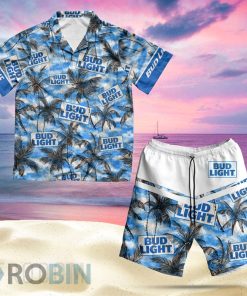Tropical Bud Light Hawaiian Shirt And Shorts Set