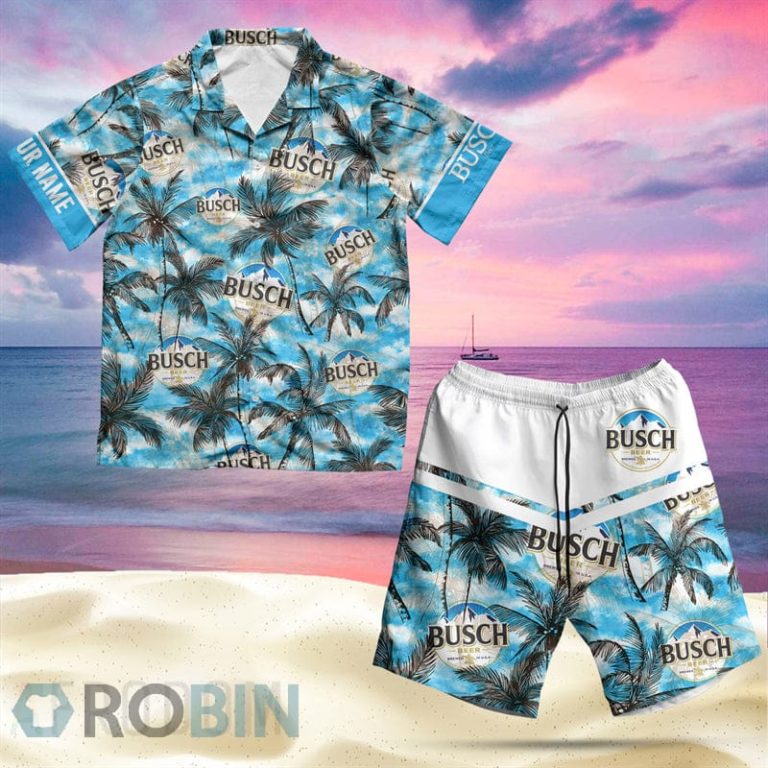 Tropical Busch Beer Hawaiian Shirt And Shorts Set