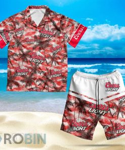 Tropical Coors Light Hawaiian Shirt And Shorts Set