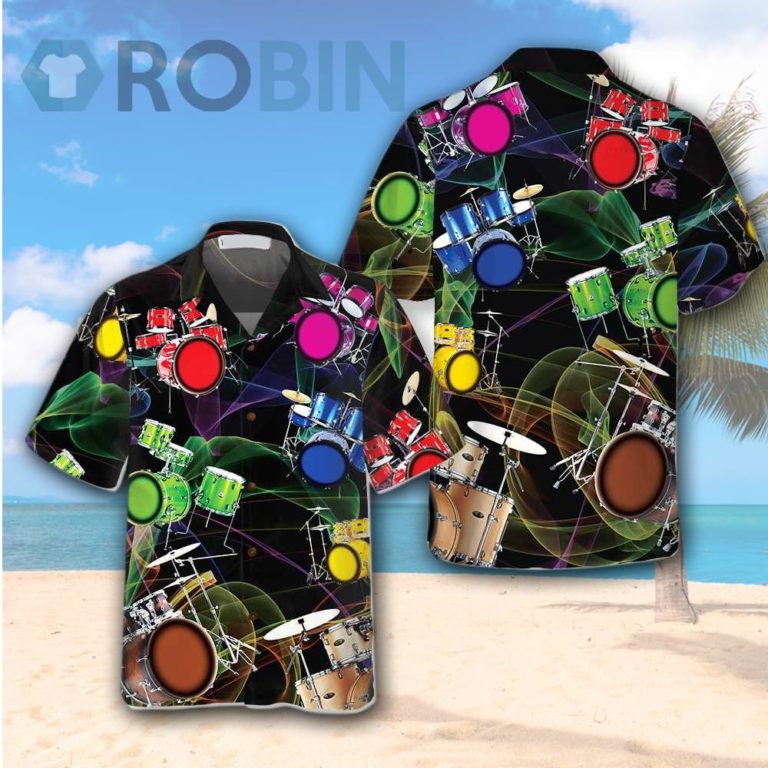 Tropical Drum Hawaiian Shirt Colorful Drum Shirt