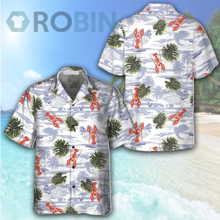 Tropical Pattern And Lobster Hawaiian Shirt