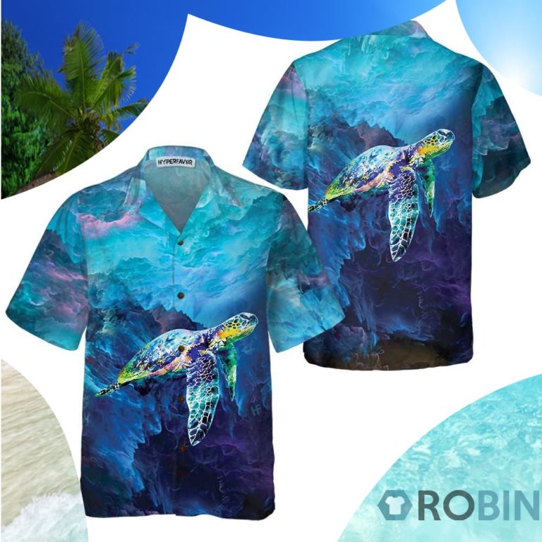 Turtle On Cloud Hawaiian Shirt Turtle Shirt