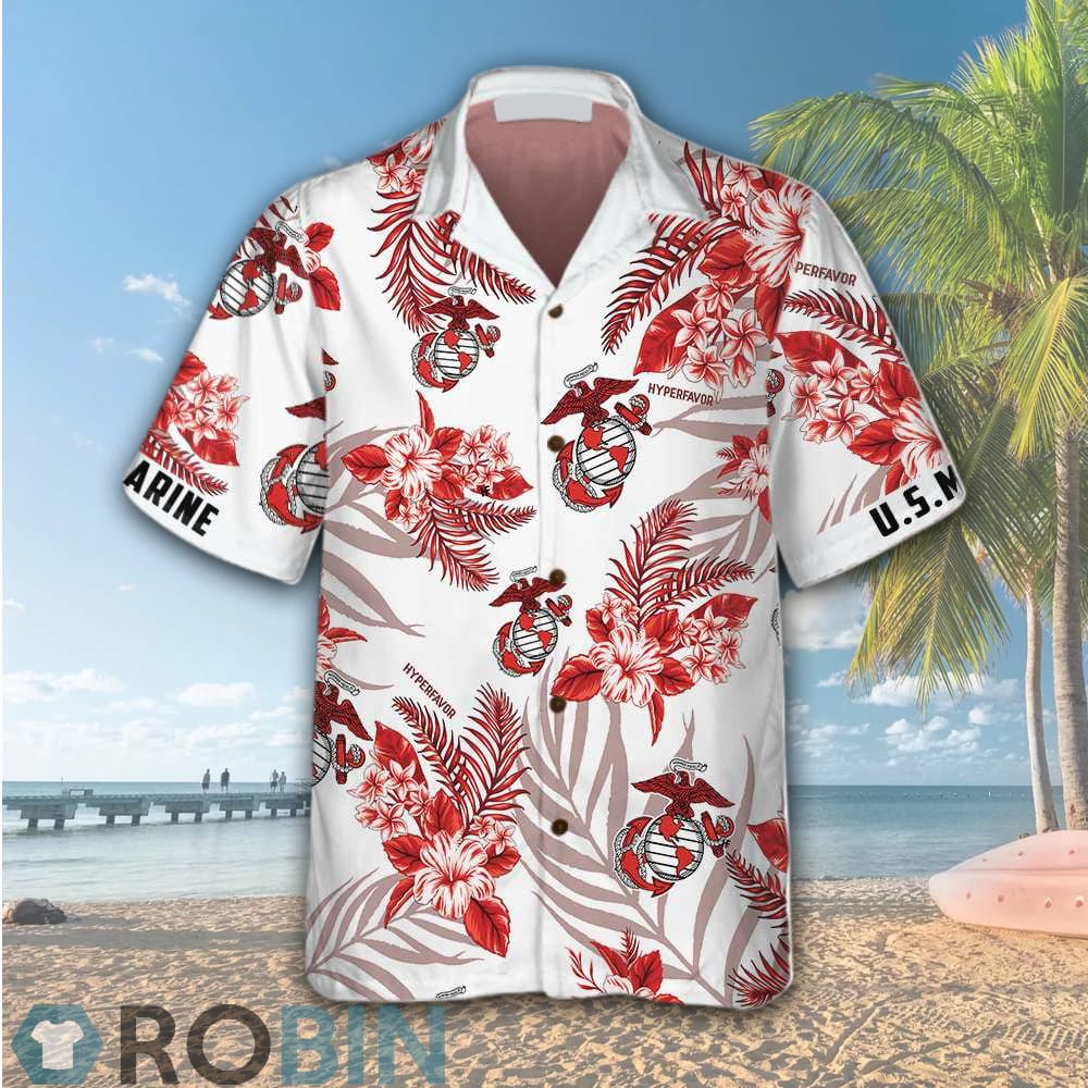 United States Marine Corps Hawaiian Shirt Proud Usmc Shirt ...