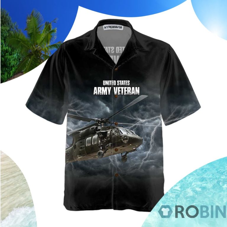 Us Army Veteran Helicopter Hawaiian Shirt