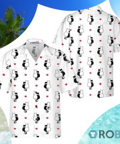 Valentine Heart Kitten Hawaiian Shirt Valentine Heart Kitten Hawaiian Shirt