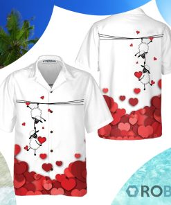 Valentine Sheep With Red Hearts Hawaiian Shirt Valentine Sheep With Red Hearts Hawaiian Shirt