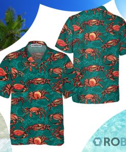 Vintage Hand Drawn Crab Hawaiian Shirt Vintage Hand Drawn Crab Hawaiian Shirt