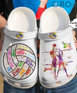 Volleyball Personalized Colourful Girl Crocs Crocband Clog