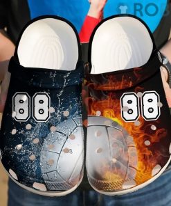 Volleyball Personalized Fire Crocs Crocband Clog