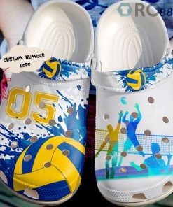 Volleyball Personalized Sunset Crocs Crocband Clog Volleyball Personalized Sunset Crocs Crocband Clog