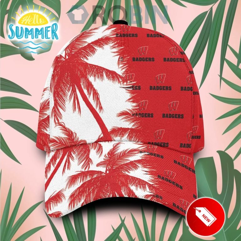 Wisconsin Badgers Palm Trees Classic Baseball Cap Hat
