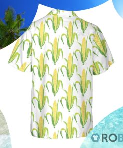 Yellow Corncobs With Green Leaves Corn Hawaiian Shirt