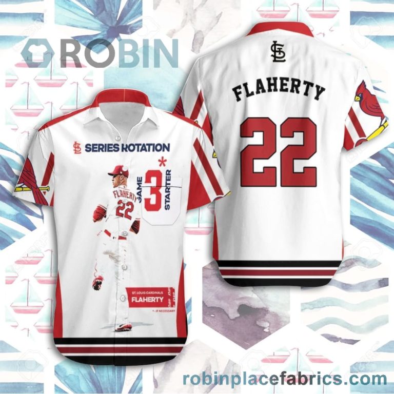 22 Flaherty St Louis Cardinals Short Sleeve Button Down Hawaiian Shirt