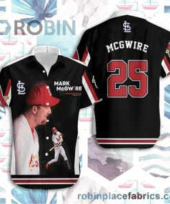 25 Mark Mcgwire St Louis Cardinals Casual Button Down Hawaiian Shirts