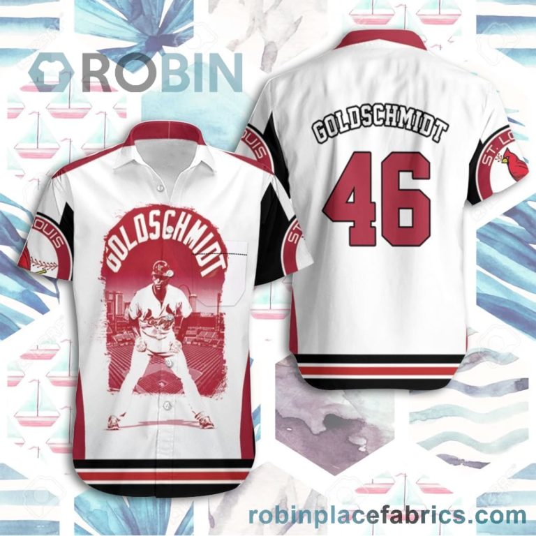 46 Goldschmidt St Louis Cardinals Casual Button Down Hawaiian Shirts