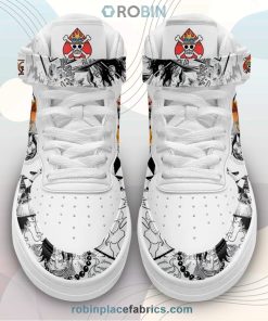 Ace Sneakers Air Mid Custom One Piece Anime Shoes Ace Sneakers Air Mid Custom One Piece Anime Shoes